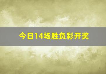 今日14场胜负彩开奖