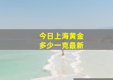 今日上海黄金多少一克最新