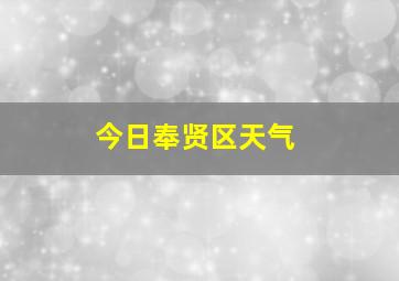 今日奉贤区天气