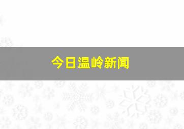 今日温岭新闻