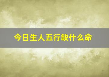 今日生人五行缺什么命