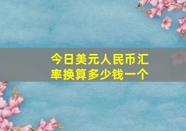 今日美元人民币汇率换算多少钱一个