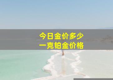 今日金价多少一克铂金价格