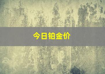 今日铂金价