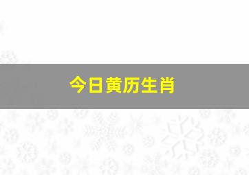 今日黄历生肖