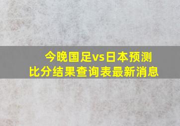 今晚国足vs日本预测比分结果查询表最新消息