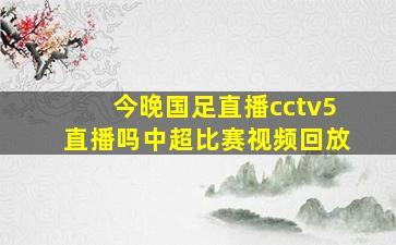 今晚国足直播cctv5直播吗中超比赛视频回放