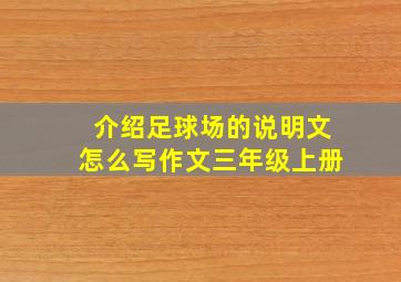 介绍足球场的说明文怎么写作文三年级上册