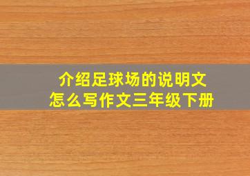 介绍足球场的说明文怎么写作文三年级下册