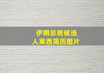 伊朗总统候选人莱西简历图片