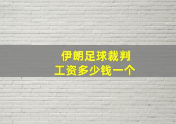 伊朗足球裁判工资多少钱一个