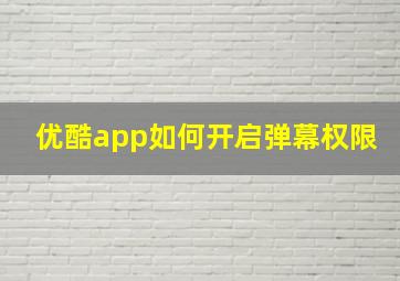 优酷app如何开启弹幕权限