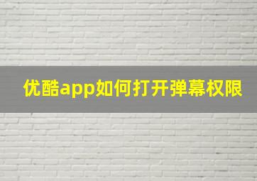 优酷app如何打开弹幕权限