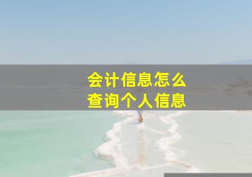 会计信息怎么查询个人信息