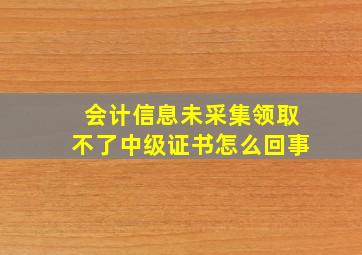 会计信息未采集领取不了中级证书怎么回事