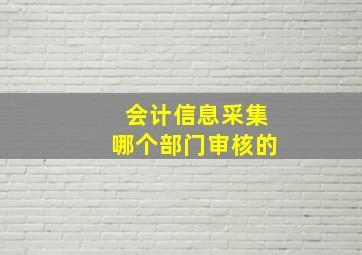 会计信息采集哪个部门审核的