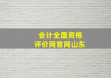 会计全国资格评价网官网山东