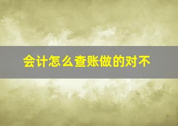 会计怎么查账做的对不