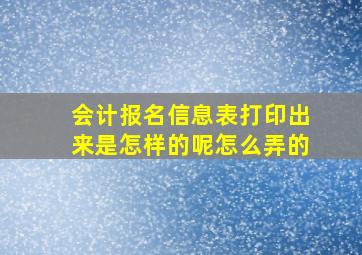 会计报名信息表打印出来是怎样的呢怎么弄的