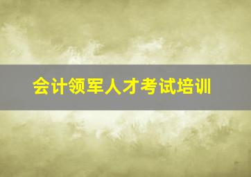 会计领军人才考试培训