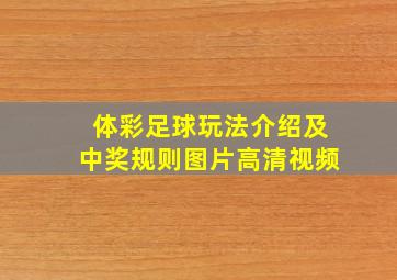 体彩足球玩法介绍及中奖规则图片高清视频