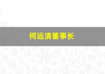 何远清董事长