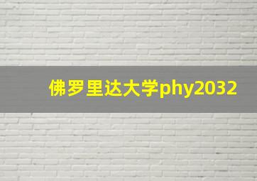 佛罗里达大学phy2032