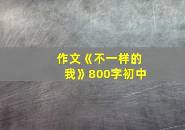 作文《不一样的我》800字初中