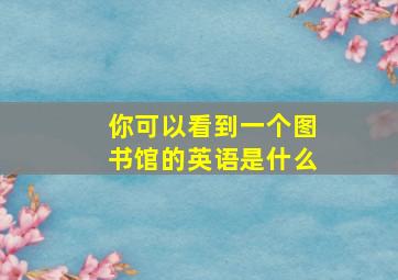 你可以看到一个图书馆的英语是什么