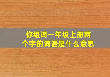 你组词一年级上册两个字的词语是什么意思