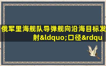 俄军里海舰队导弹舰向沿海目标发射“口径”导弹