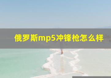 俄罗斯mp5冲锋枪怎么样