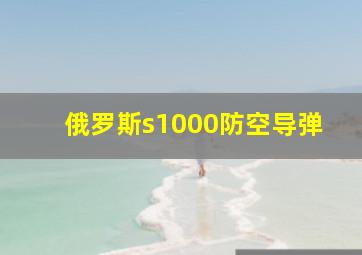 俄罗斯s1000防空导弹