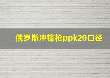 俄罗斯冲锋枪ppk20口径