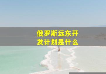 俄罗斯远东开发计划是什么