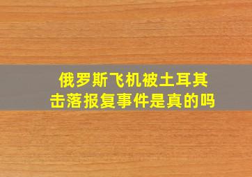 俄罗斯飞机被土耳其击落报复事件是真的吗