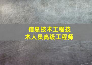 信息技术工程技术人员高级工程师