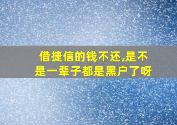 借捷信的钱不还,是不是一辈子都是黑户了呀