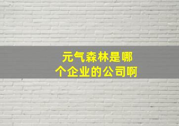 元气森林是哪个企业的公司啊