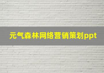 元气森林网络营销策划ppt