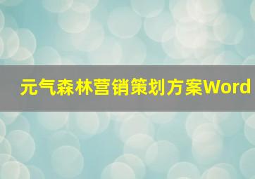 元气森林营销策划方案Word