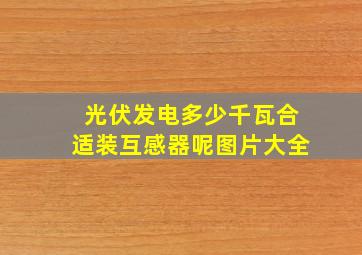 光伏发电多少千瓦合适装互感器呢图片大全