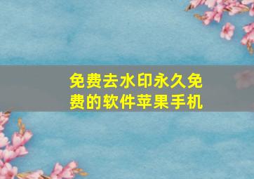 免费去水印永久免费的软件苹果手机