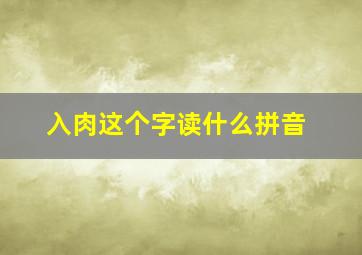 入肉这个字读什么拼音