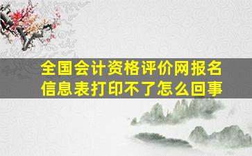 全国会计资格评价网报名信息表打印不了怎么回事