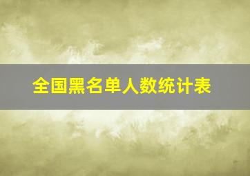 全国黑名单人数统计表