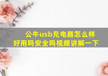 公牛usb充电器怎么样好用吗安全吗视频讲解一下