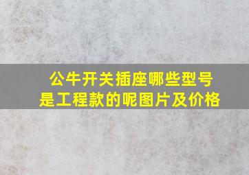 公牛开关插座哪些型号是工程款的呢图片及价格