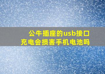 公牛插座的usb接口充电会损害手机电池吗