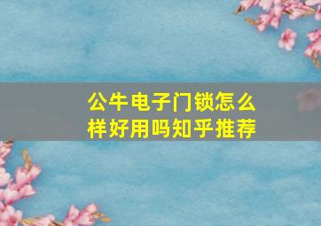 公牛电子门锁怎么样好用吗知乎推荐